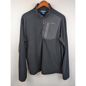 Eddie Bauer Men's Large Black First Accent Fleece w Front Zippered Pocket
